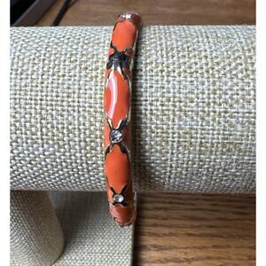 Sequin Nordstrom Colorful Thin Gold Tone Enamel Hinge Bangle $25 NWOT #161